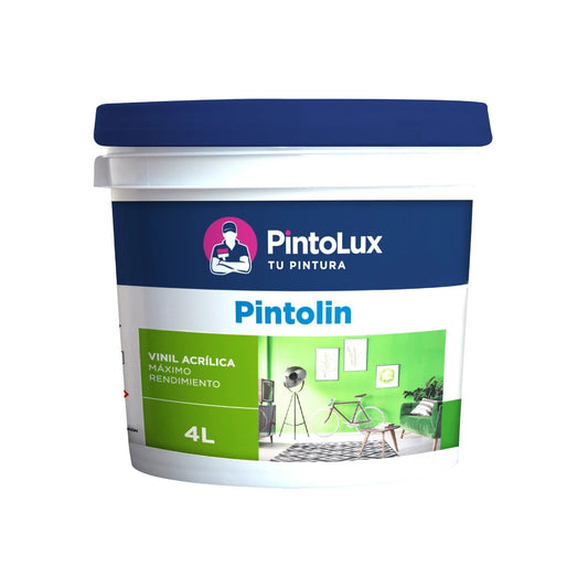 Pintura vinil acrílica Pintolux Pintolin 4L, máximo rendimiento para paredes interiores