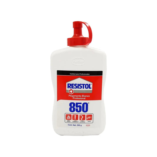 Pegamento blanco profesional Resistol 850 de 250g con gran fuerza para madera y ferretería