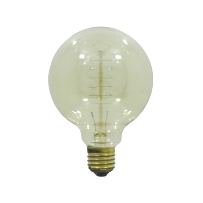 Foco decorativo vintage incandescente globo con filamentos en espiral, cristal ámbar y base rosca