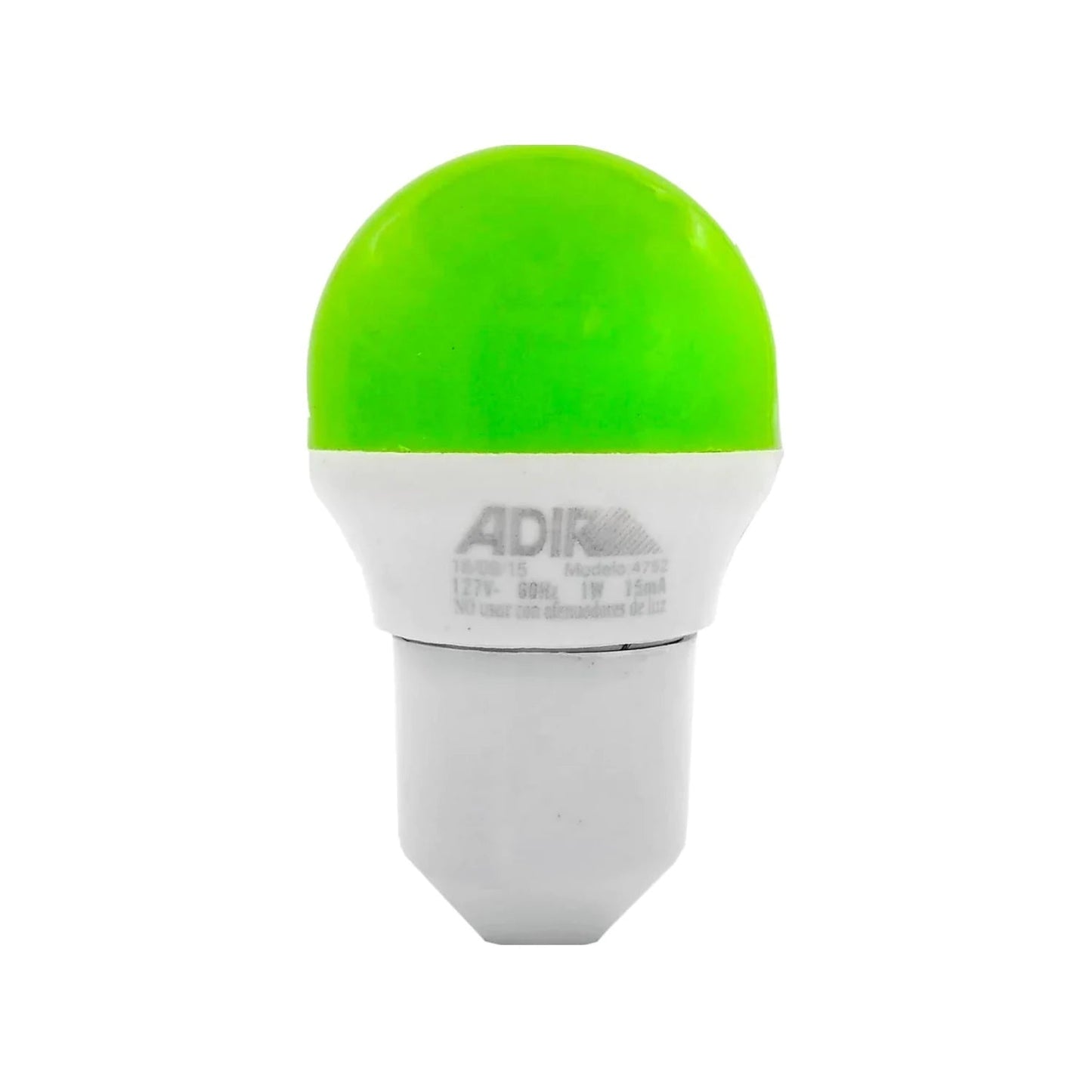 Foco LED Adir verde 1W, bombilla de bajo consumo 127V para iluminación decorativa