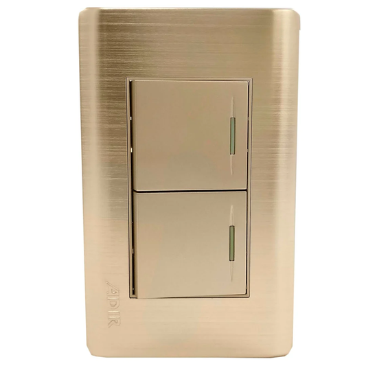Placa 2 apagadores escalera rose gold Adir 4629 florence