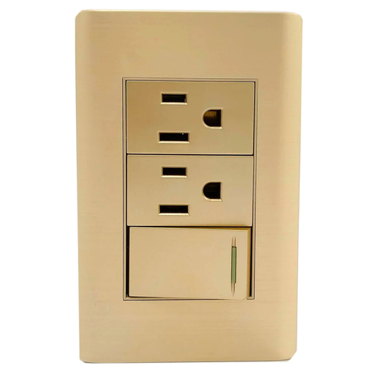 Placa 1 apagador/2 contactos rose gold Adir 4631 florence