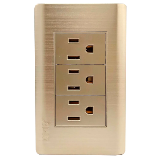 Placa 3 contactos rose gold Adir 4637 florence