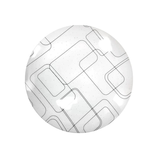 Lámpara plafón LED 18W redonda blanca de sobreponer con diseño moderno de líneas negras para iluminación