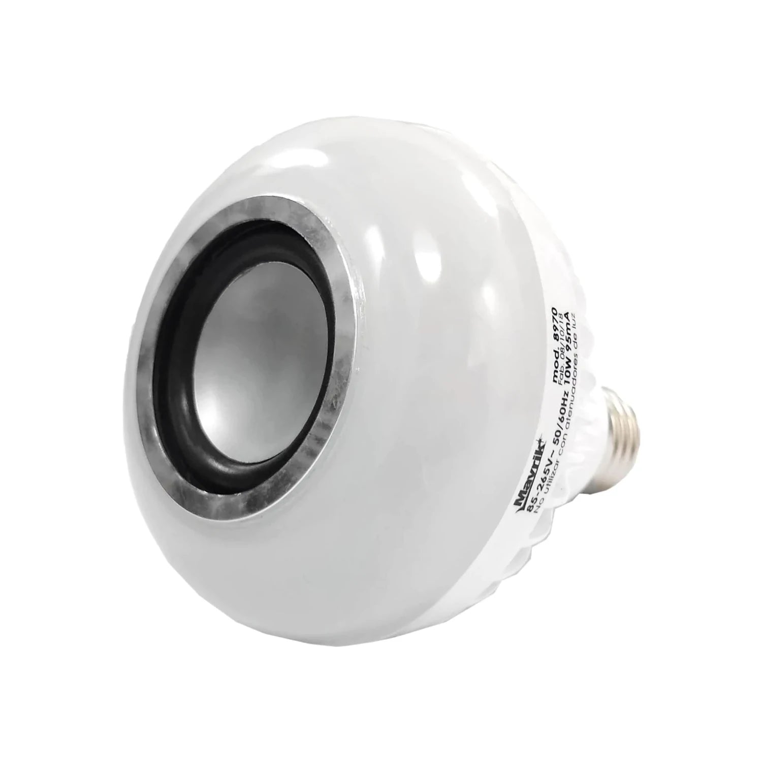 Foco LED blanco Mavrik 8970 con bocina Bluetooth integrada 10W para iluminación y sonido