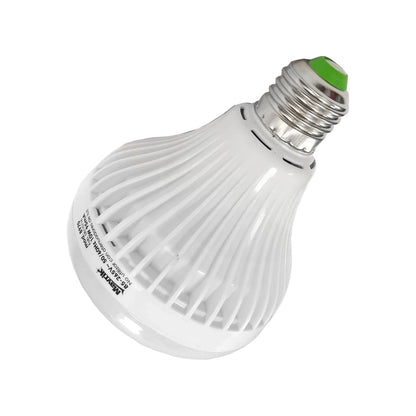Foco LED blanco Mavrik 10W, rosca E27, para 85-265V. Bombilla de bajo consumo con diseño estriado y punta verde, no dimmable.
