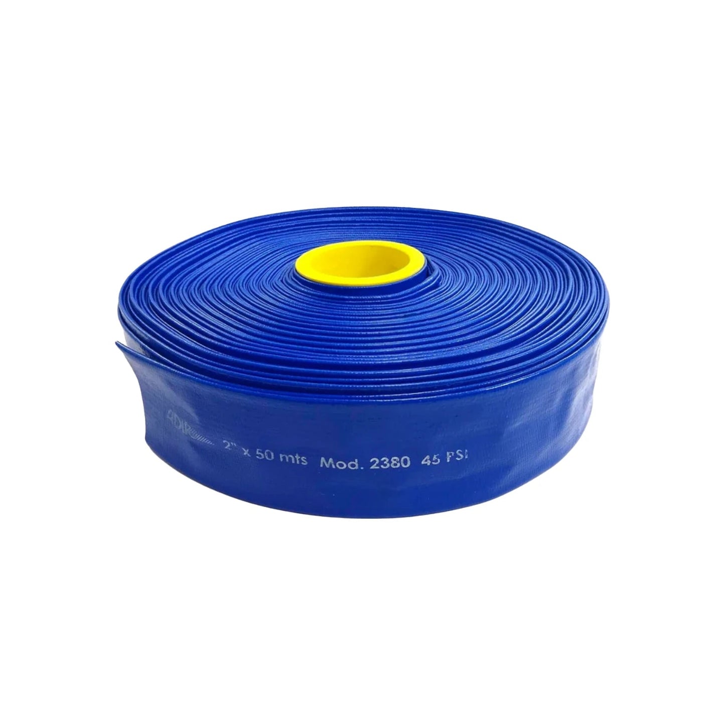 Manguera plana azul Adir de PVC 2"x50m Mod. 2380 para descarga o bombeo 45 PSI