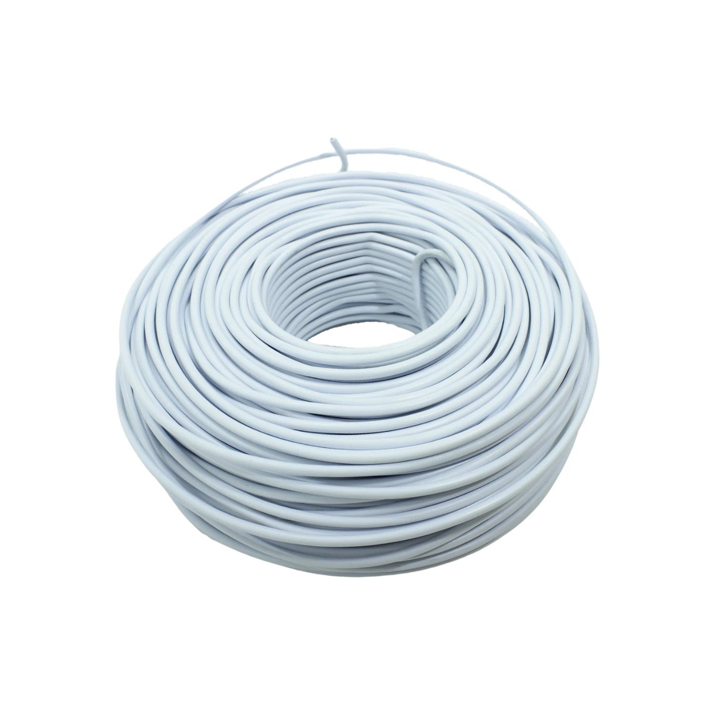 Rollo de cable eléctrico blanco, alambre aislado para instalaciones eléctricas y proyectos de bricolaje