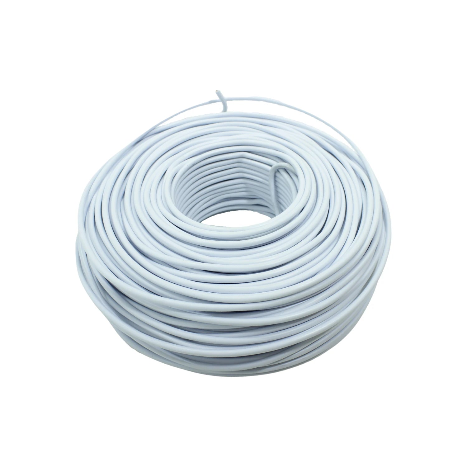 Rollo de cable eléctrico blanco, alambre aislado para instalaciones eléctricas y proyectos de bricolaje