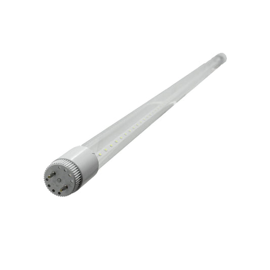 Lámpara de tubo LED 21W de cristal transparente 120cm. Iluminación duradera para taller o almacén.