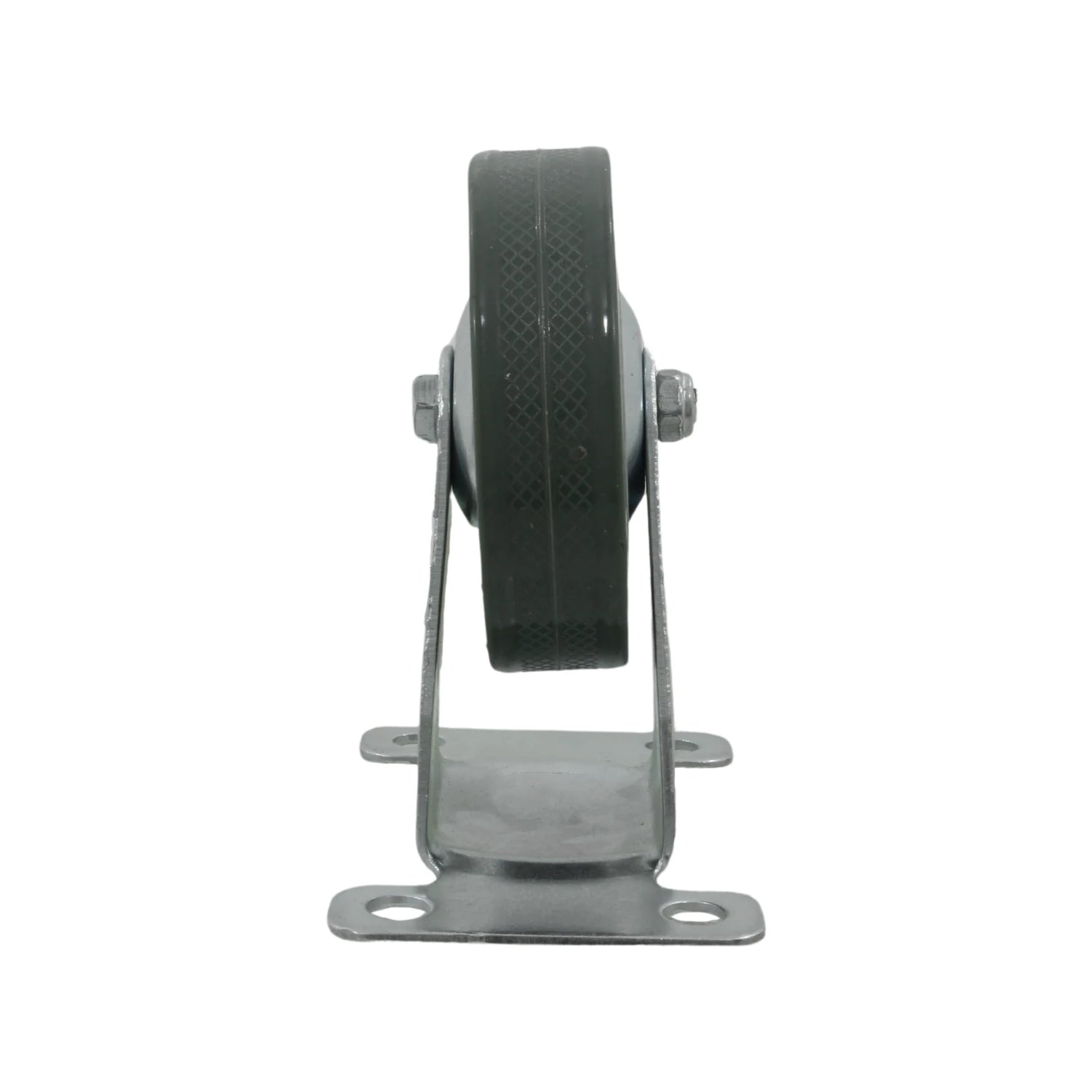 Rodaja fija 3 pulgadas con rueda de goma negra y placa de acero galvanizado para carga
