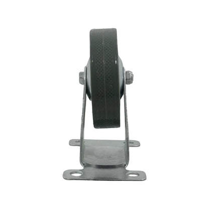 Rodaja fija 3 pulgadas con rueda de goma negra y placa de acero galvanizado para carga