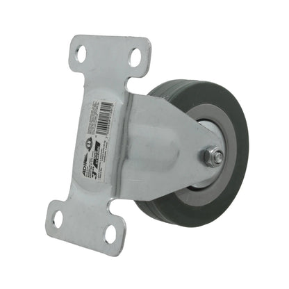 Rodaja placa fija Adir 3 pulgadas con rueda de goma gris para uso en interiores y exteriores, carga 45kg.