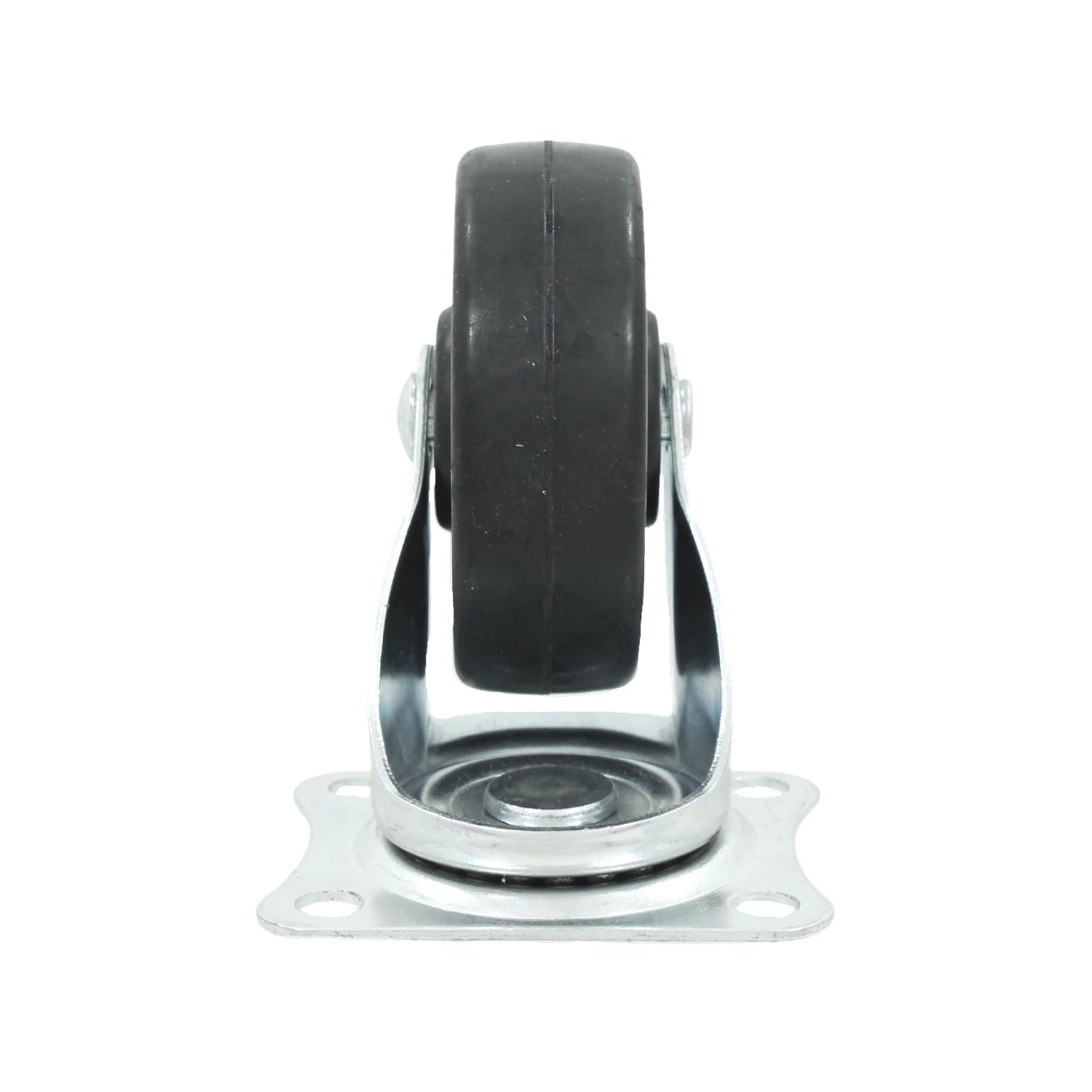 Rodaja giratoria de 2.5 pulgadas con rueda negra de poliuretano y placa de montaje metálica para muebles