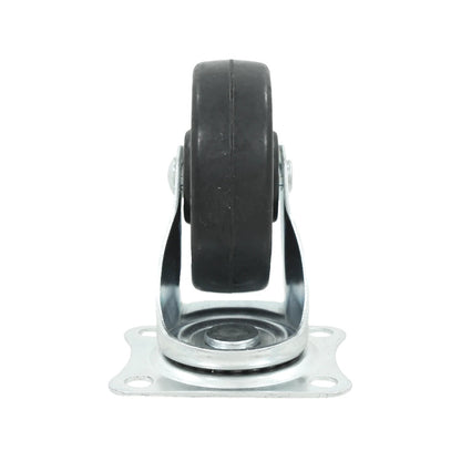 Rodaja giratoria de 2.5 pulgadas con rueda negra de poliuretano y placa de montaje metálica para muebles