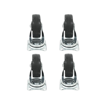Set de 4 ruedas giratorias de 2.5 pulgadas con rodaja negra, ideales para muebles, carritos y equipos de ferretería