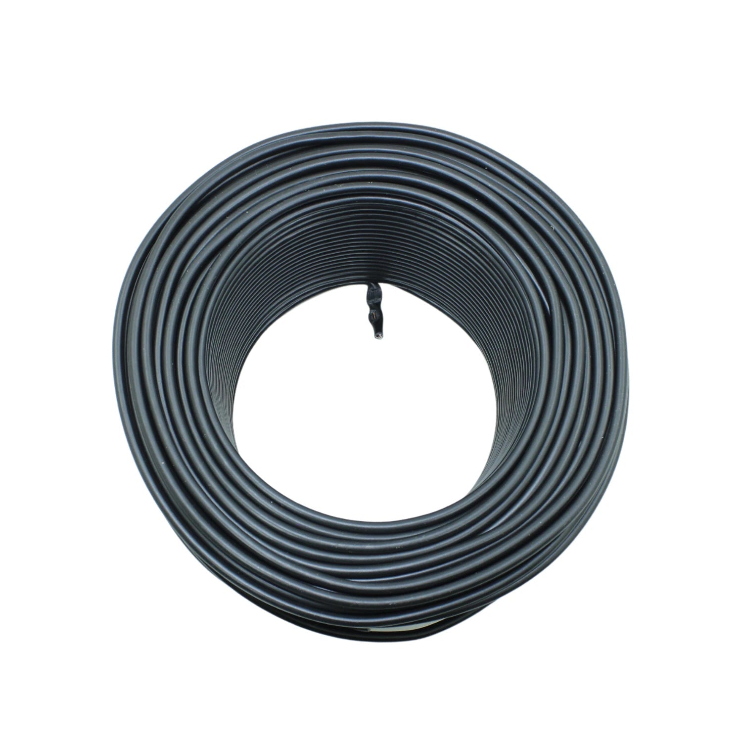 Cable eléctrico negro calibre 8 enrollado en rollo de 100 metros para instalaciones duraderas