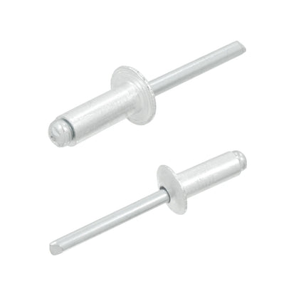 Remaches pop ciegos de aluminio plateados 1/4 x 1/2 x 1/4 pulgadas (06mm) para fijación