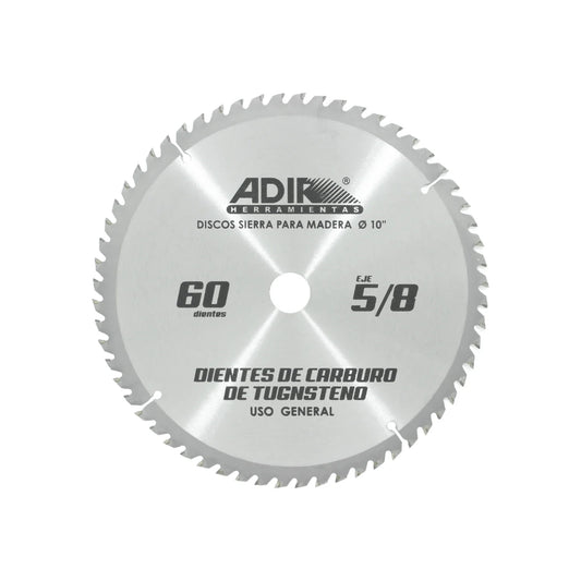 Disco sierra circular 10" de 60 dientes para madera Adir 15402