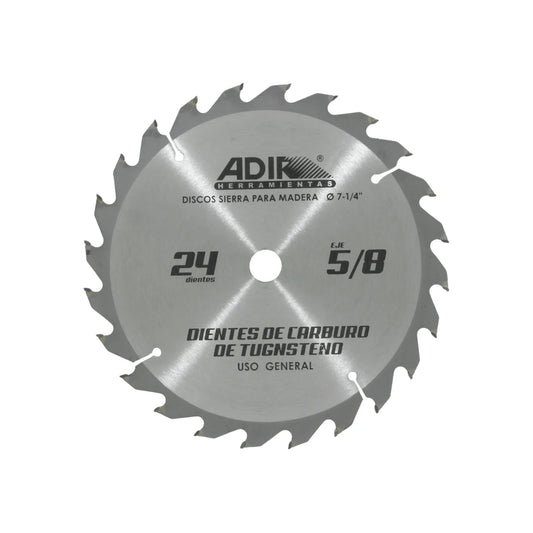 Disco sierra circular 7 1/2" de 24 dientes para madera Adir 15404