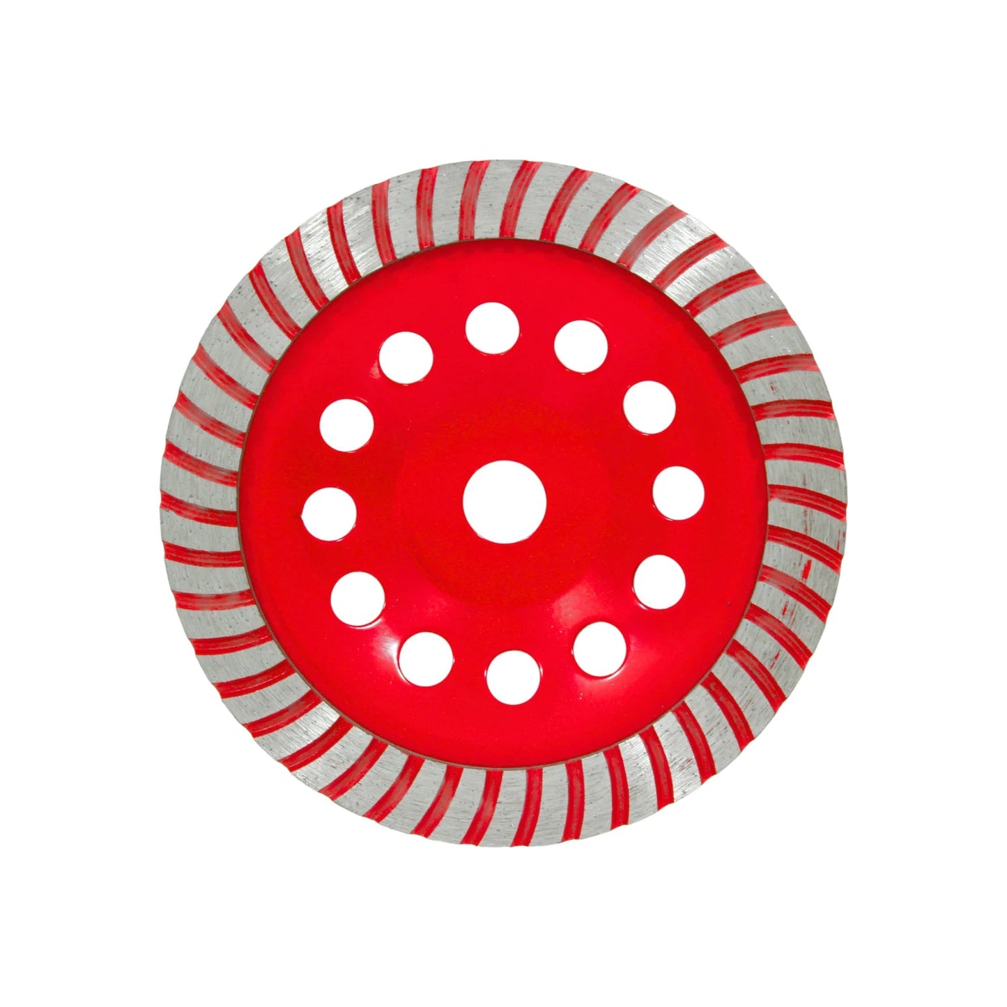 Copa diamante turbo roja de 7 pulgadas para desbaste de concreto, piedra y mampostería