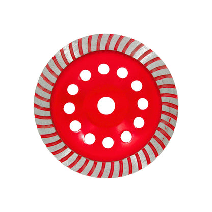 Copa diamante turbo roja de 7 pulgadas para desbaste de concreto, piedra y mampostería