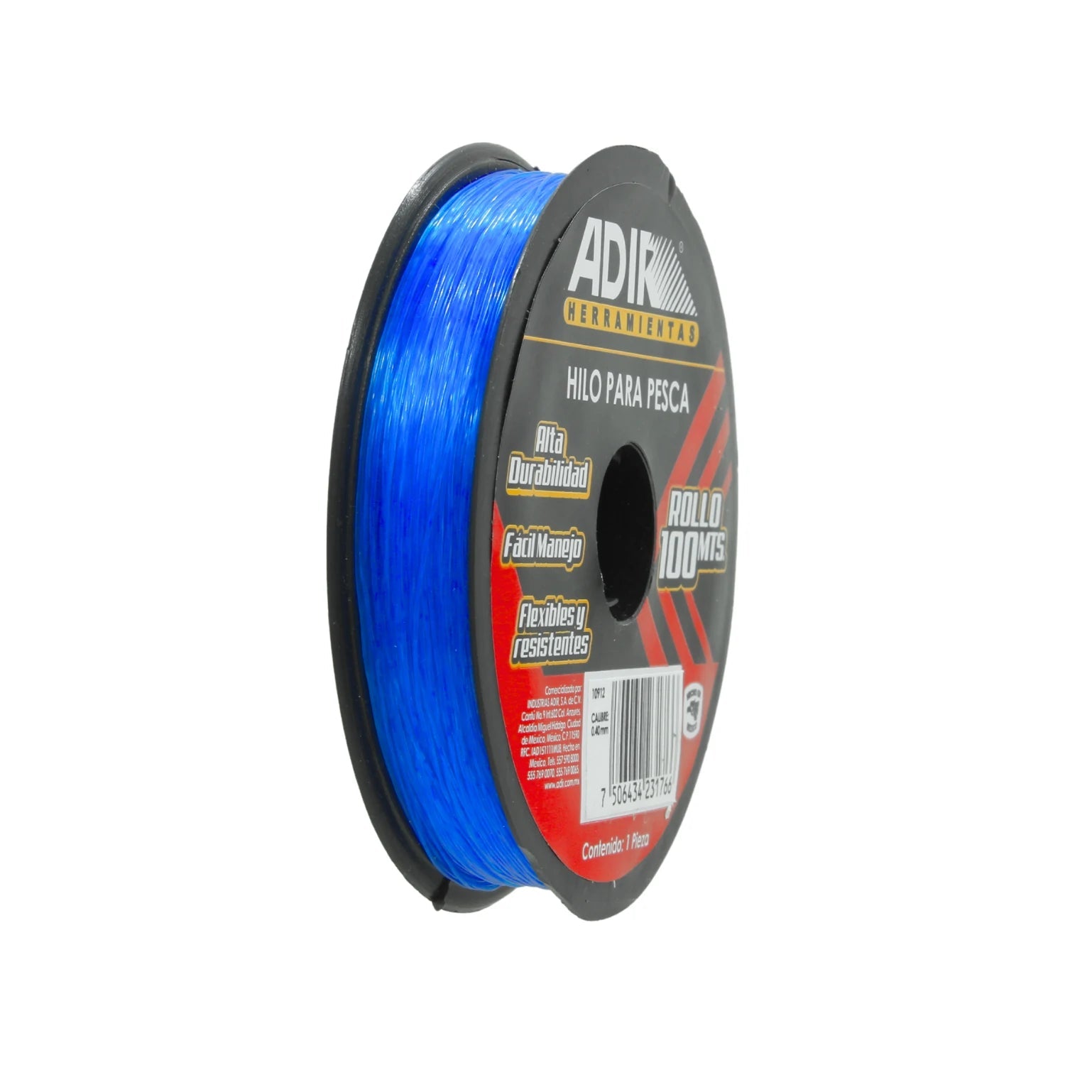 Hilo para pescar Adir azul de 0.40mm x 100m, línea monofilamento de alta durabilidad y flexibilidad para pesca deportiva.