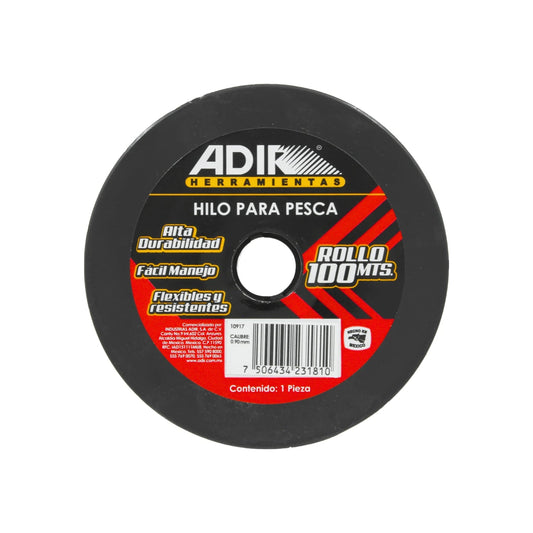 Hilo para pesca Adir 0.90mm x 100mts, de alta durabilidad, flexible y fácil manejo
