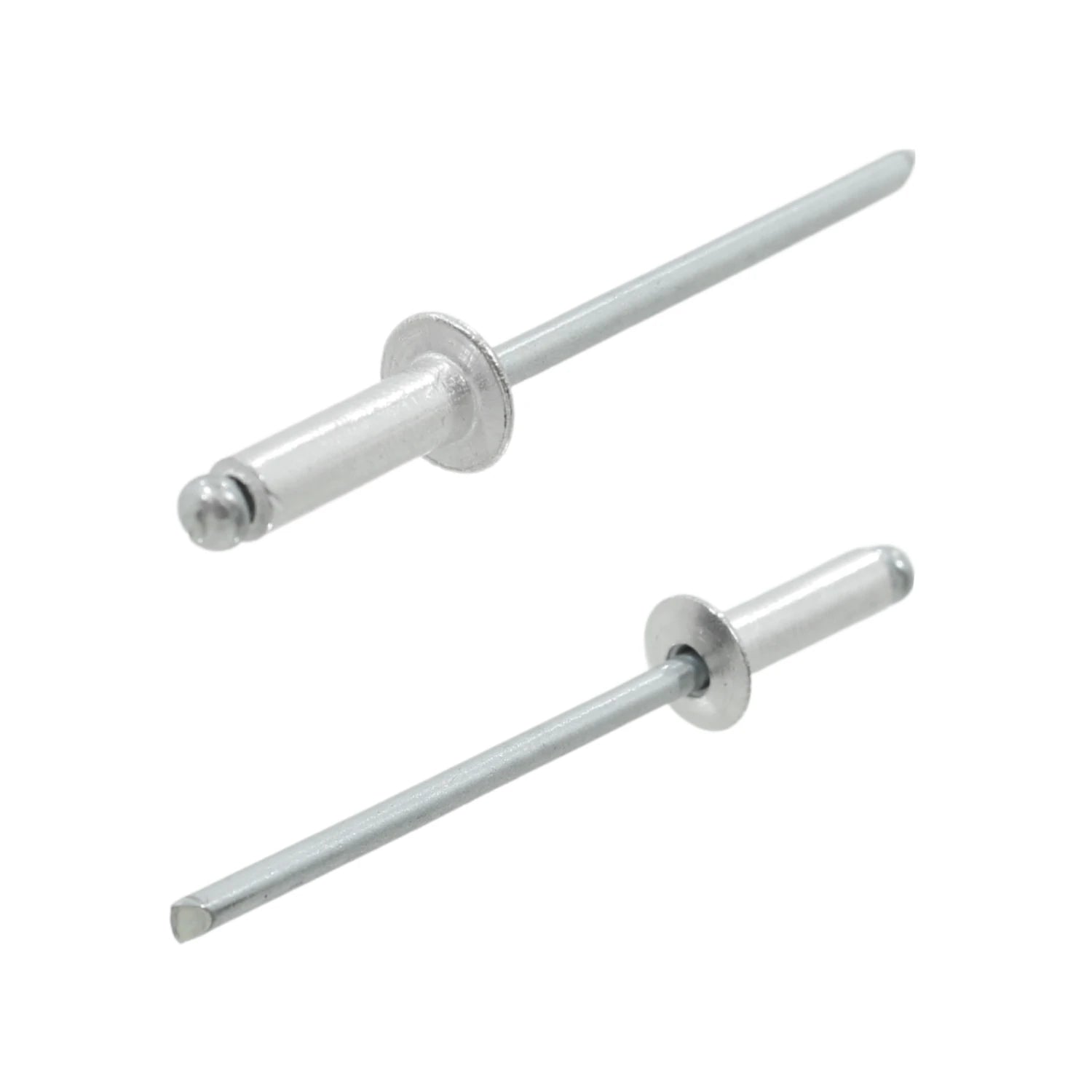 Remaches ciegos pop de aluminio 1/8" plateados para fijación en metal, láminas y trabajos de ferretería