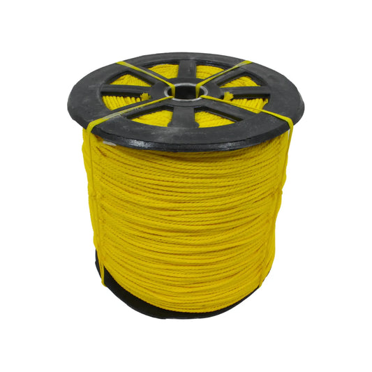 Carrete de cuerda de polipropileno color amarillo alta resistencia 100 metros para construcción y uso industrial