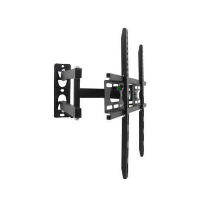 Soporte de pared para TV articulado negro para pantallas de 23 a 55 pulgadas con nivel incorporado.