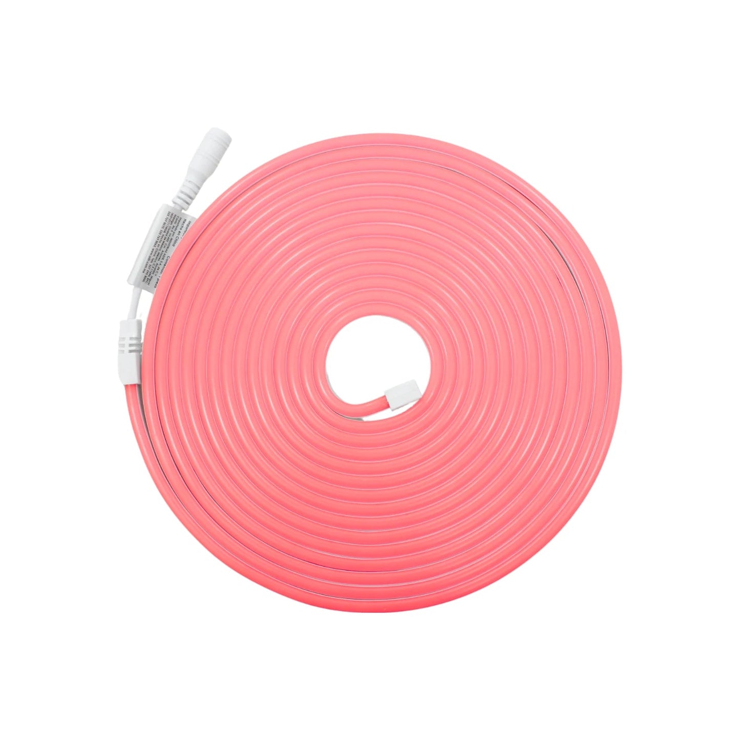 Tira LED neón flexible rosa de 5 metros enrollada, ideal para iluminación decorativa.