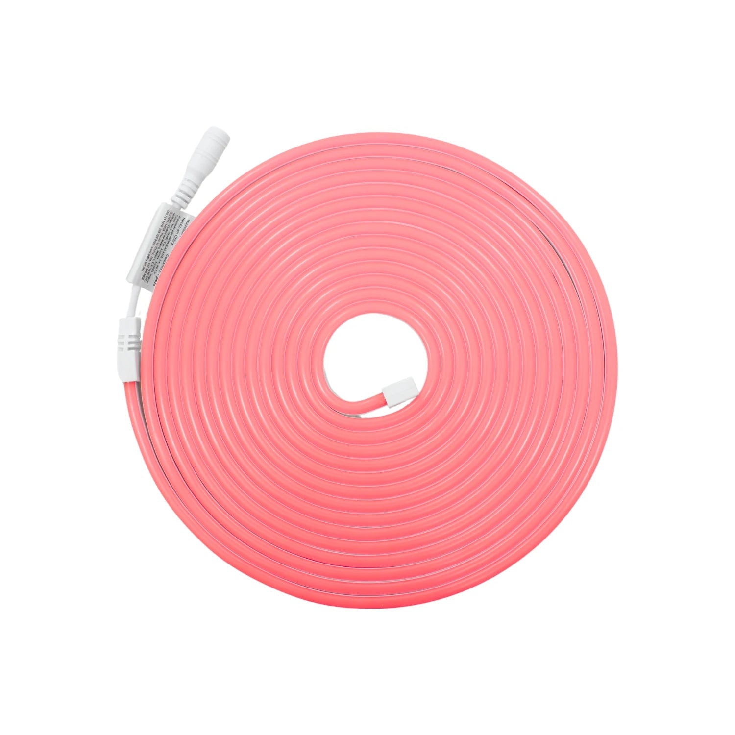 Tira LED neón flexible rosa de 5 metros enrollada, ideal para iluminación decorativa.