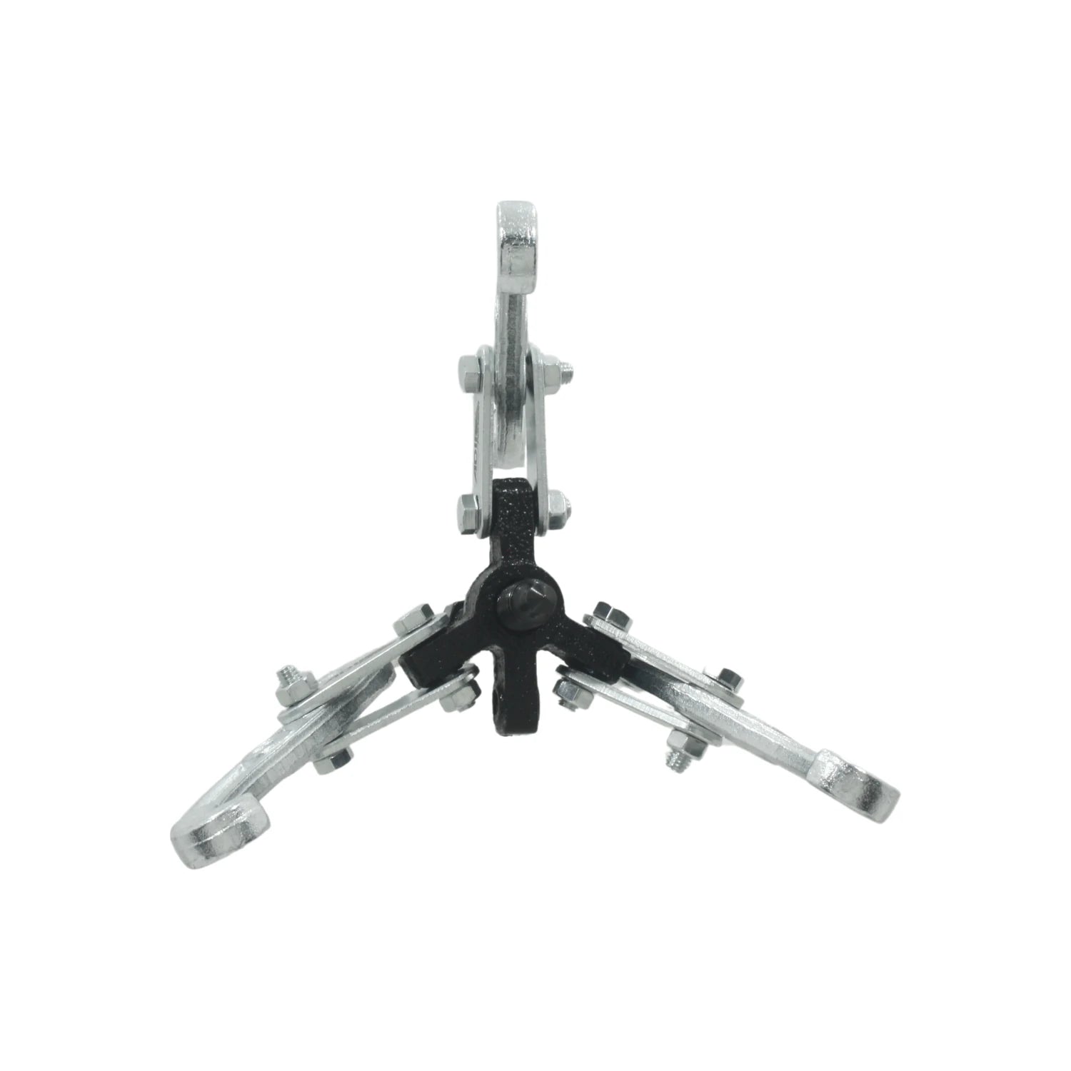 Extractor de polea de 3 mordazas, herramienta metálica para uso automotriz y mecánico, plata y negro.