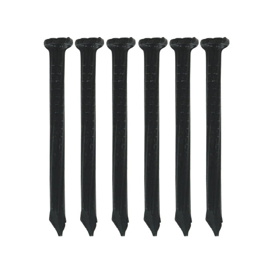 Seis clavos negros para concreto 2 pulgadas calibre 8, punta cincel, alta resistencia
