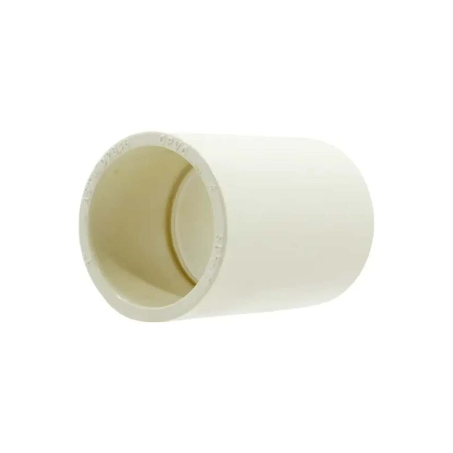 Acople de unión CPVC color crema para tubería de agua, conexión recta tipo socket para fontanería y plomería