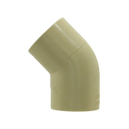 Codo de CPVC beige de 45 grados para tuberías de fontanería, conexión de 1 1/2 pulgada