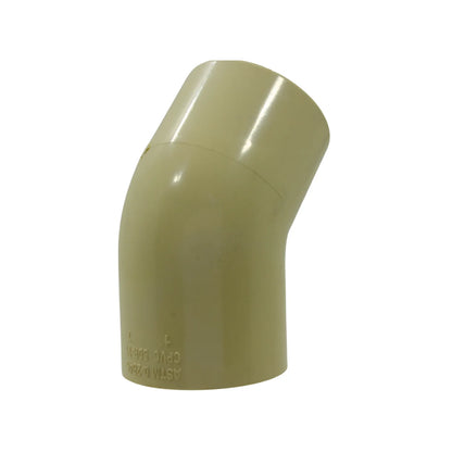Codo CPVC 1 pulgada 45 grados beige para instalaciones de fontanería