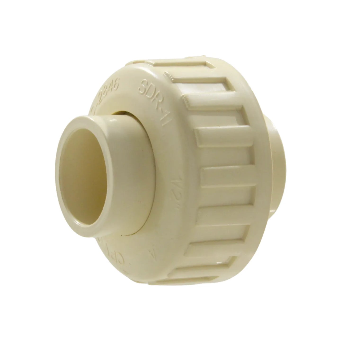 Tuerca unión CPVC 1/2 pulgada beige SDR-11 para conexiones de tubería