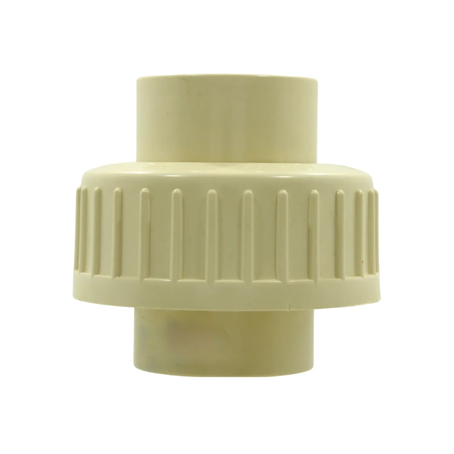 Conector tuerca unión CPVC de 1 pulgada (25 mm) color crema para instalación de tuberías de agua