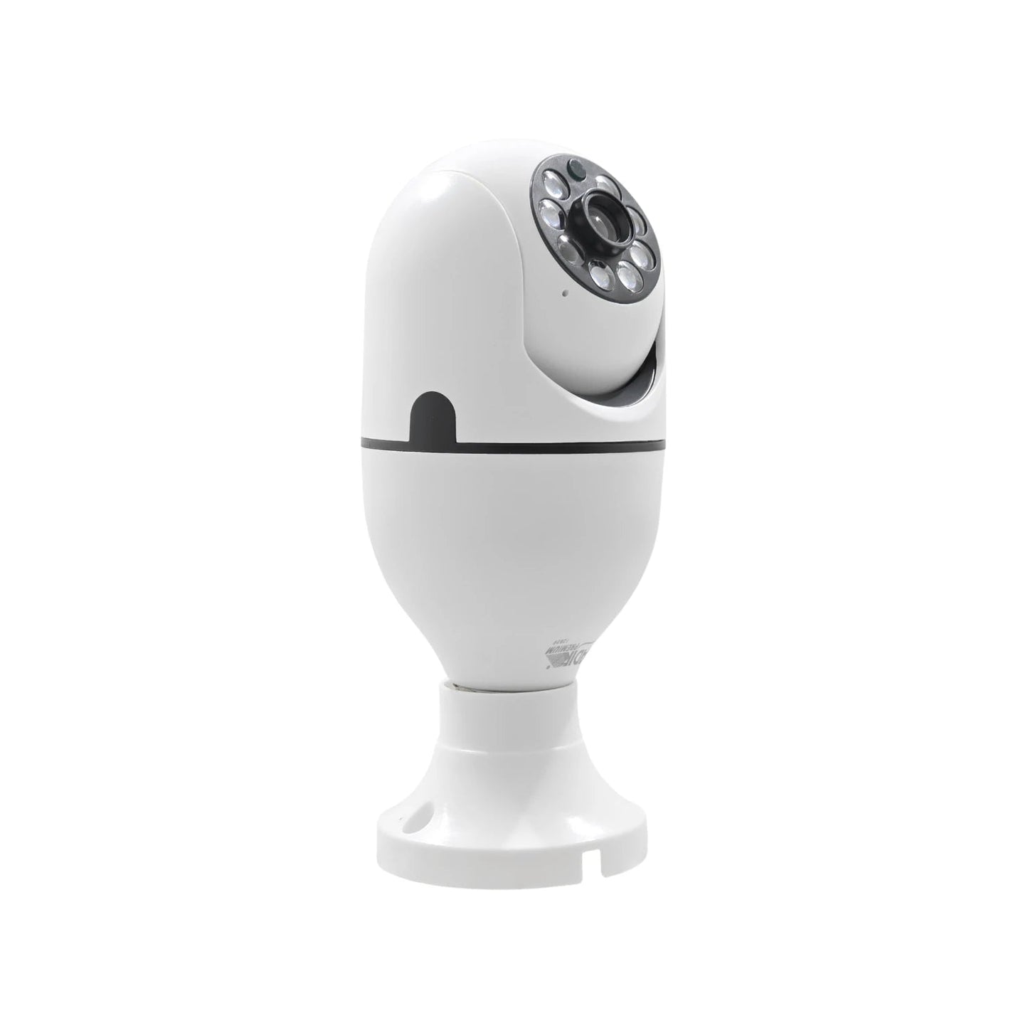 Cámara de seguridad WiFi IP blanca 360 grados para interior con visión nocturna y base de fijación
