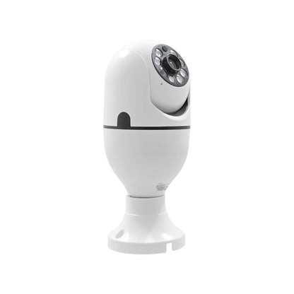Cámara de seguridad WiFi IP blanca 360 grados para interior con visión nocturna y base de fijación