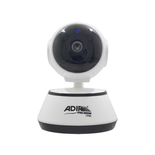Cámara de seguridad Adir 15980 blanca y negra, ideal para monitoreo de hogar inteligente y vigilancia discreta