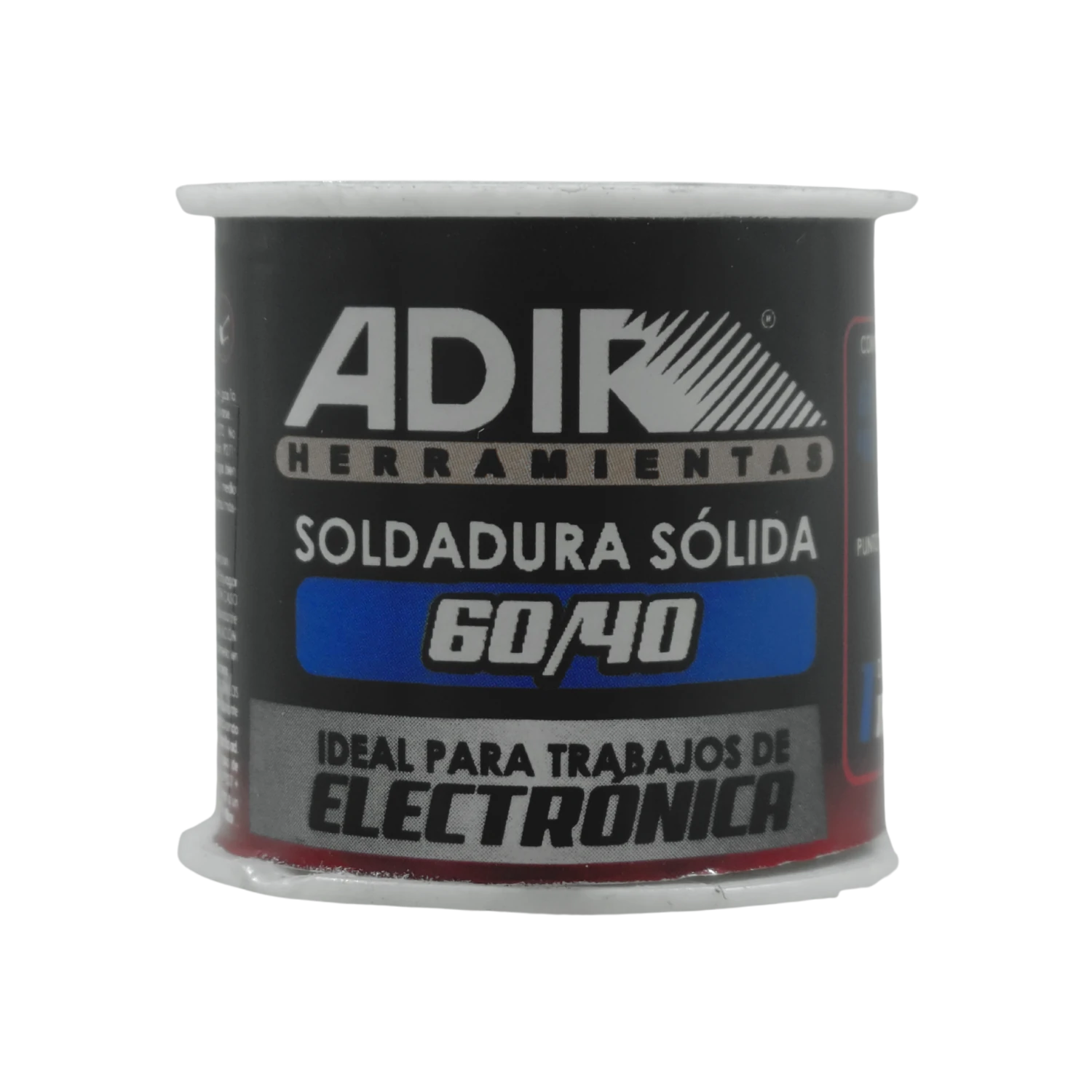 Soldadura sólida Adir 60/40 estaño-plomo ideal para proyectos de electrónica y reparaciones