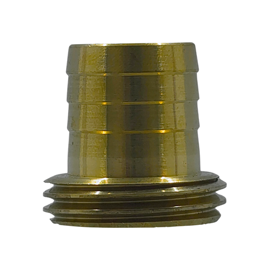 Conector de latón dorado con rosca macho para conexiones de plomería y mangueras
