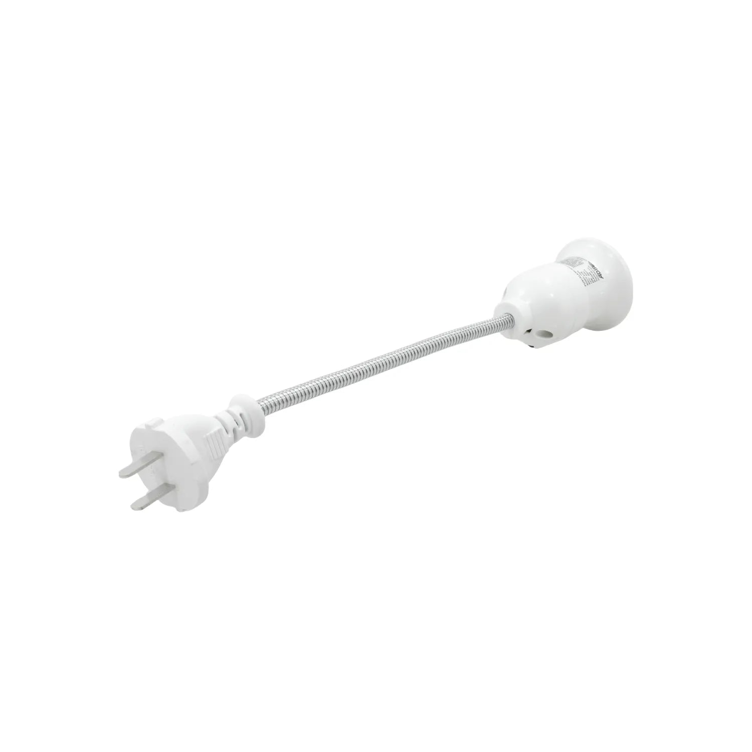 Socket Adir blanco con clavija e interruptor, cuello de ganso flexible para portalámparas, adaptador de luz.