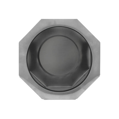 Soporte de base octagonal metálica gris para fijación de postes y estructuras industriales