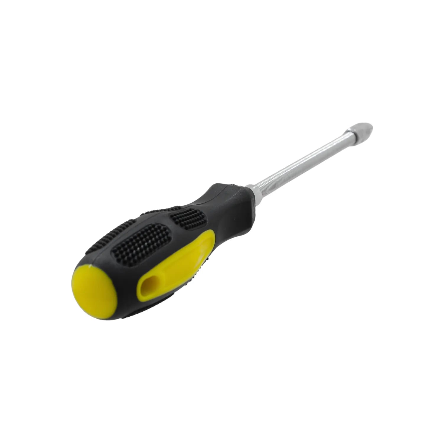 Destornillador flexible con mango ergonómico antideslizante amarillo y negro para lugares de difícil acceso