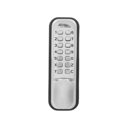 Cerradura mecánica de combinación Adir Premium con teclado de 14 botones y acabado cromado para control de acceso