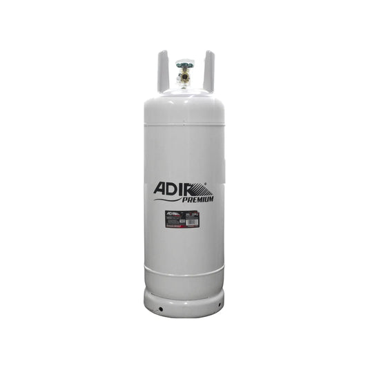 Cilindro de gas LP 20 kg blanco ADIR PREMIUM con válvula de seguridad para estufas y calentadores.